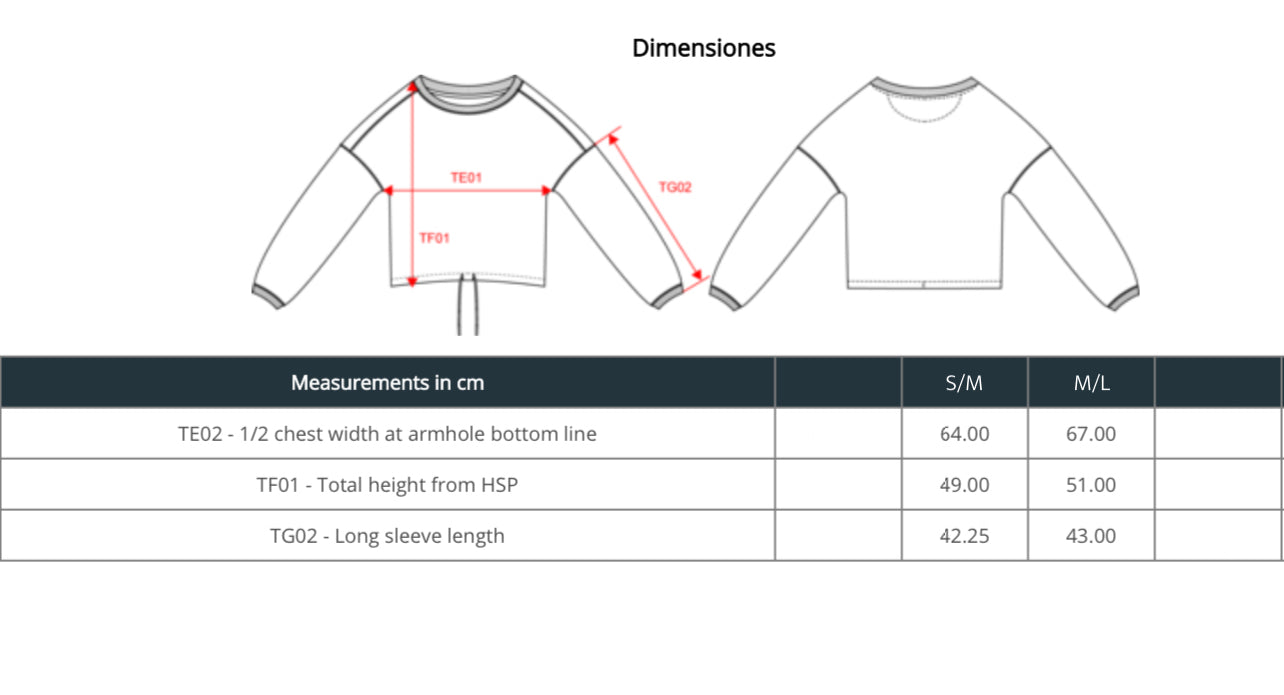 SUDADERA OVERSIZE CROP MAR ES BIEN - CHICA