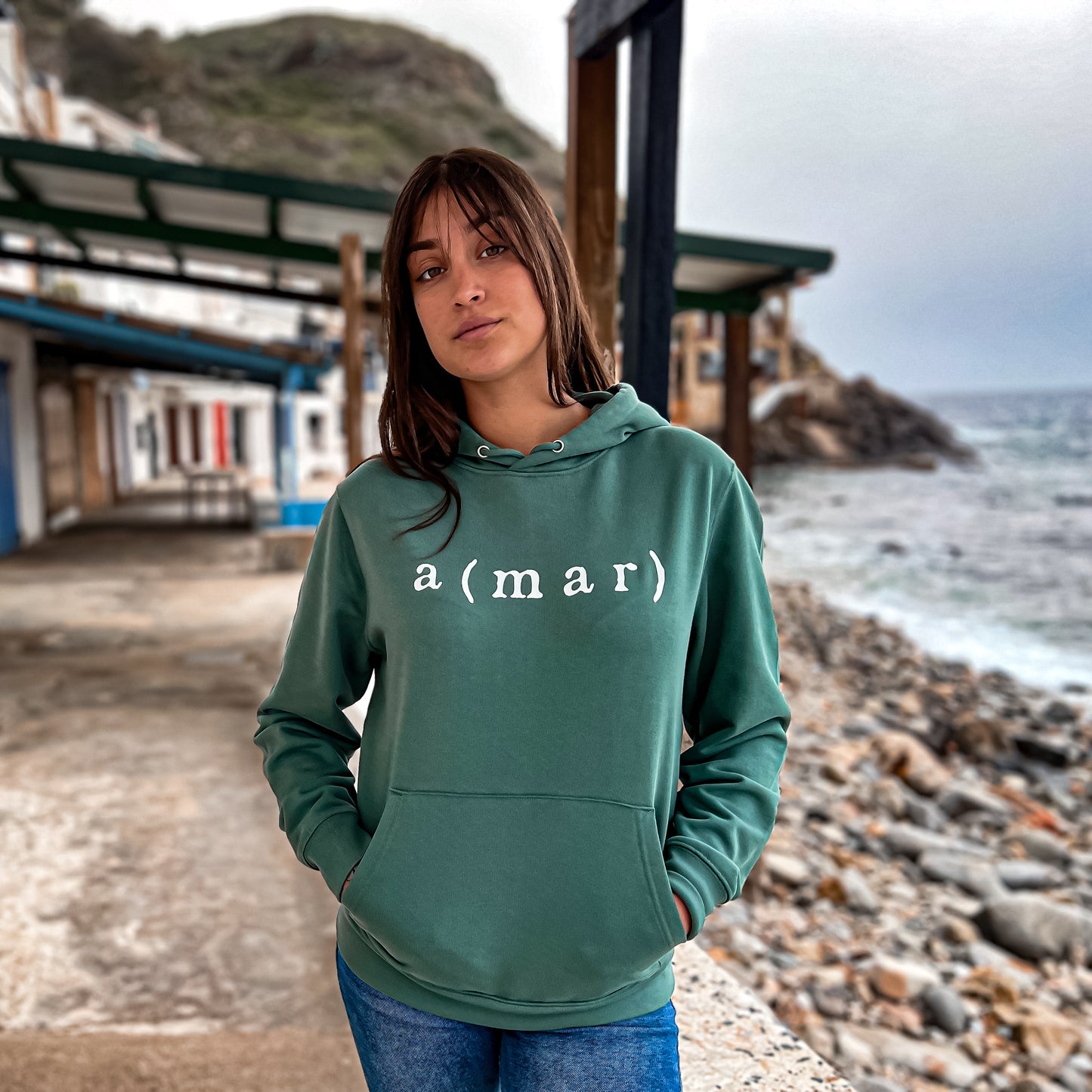 HOODIE AMAR VERDE JADE - UNISEX