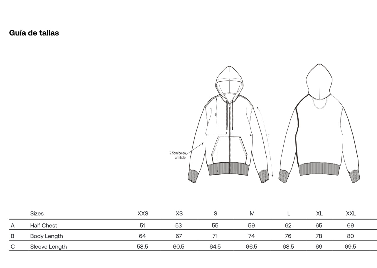 HOODIE OVERSIZE CREMALLERA PIRATA - UNISEX