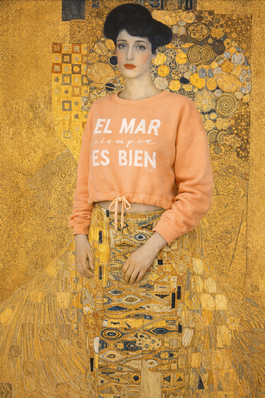 SUDADERA OVERSIZE CROP MAR ES BIEN - CHICA