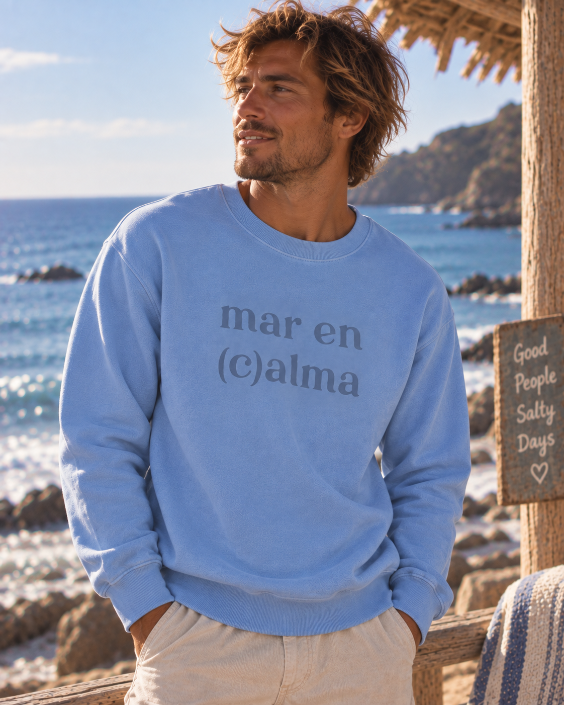 SUDADERA MAR EN CALMA VINTAGE - UNISEX