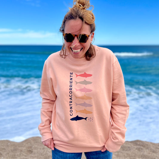 SUDADERA OVERSIZE CONTRACORRIENTE PEACH - UNISEX