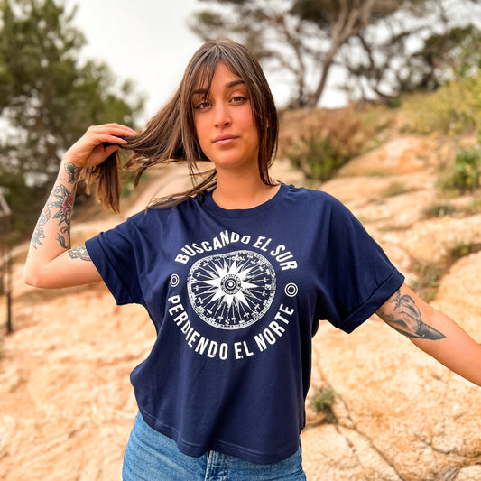 CAMISETA OVERSIZE VIENTOS MARINO - CHICA