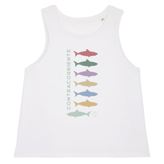 CAMISETA TIRANTES CONTRACORRIENTE - CHICA - Sudaderas de mar | Camisetas unisex | Perdiendo el Norte